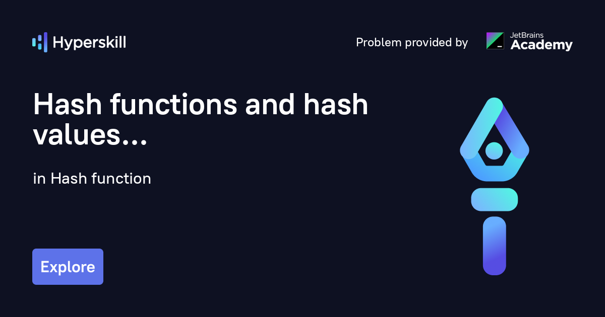 Hash Functions And Hash Values · Hash Function · Hyperskill