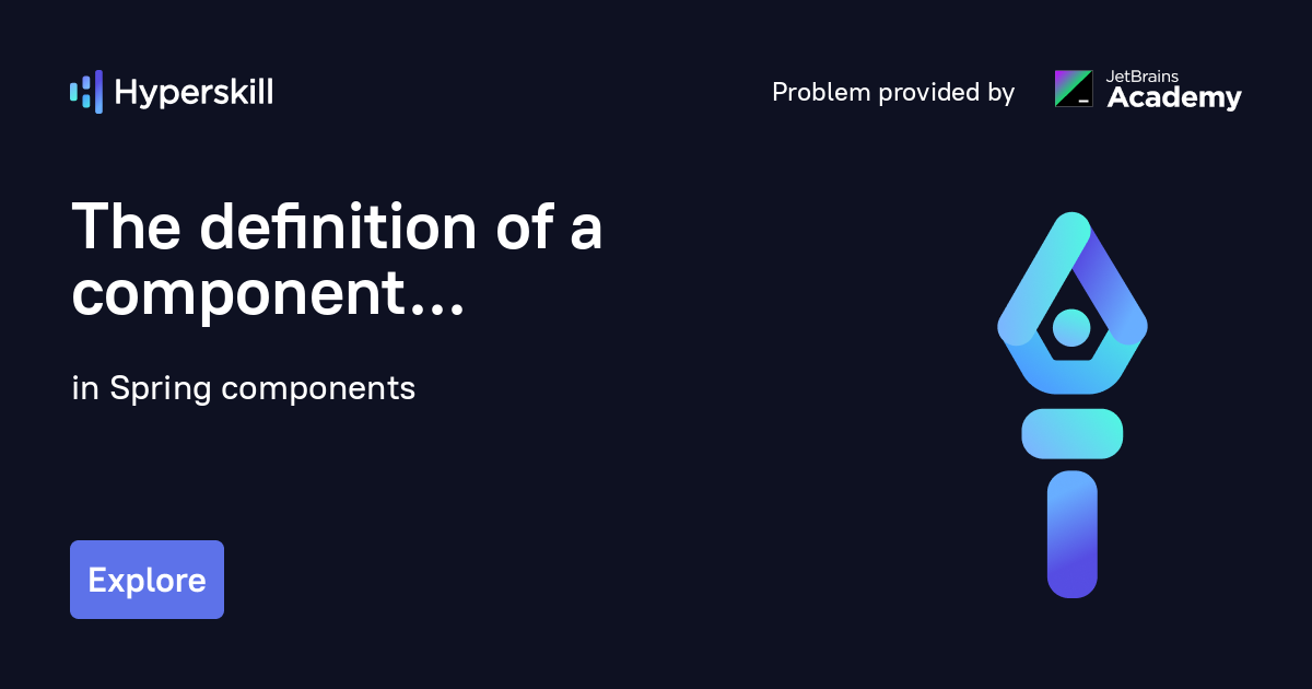 The definition of a component · Spring components · Hyperskill