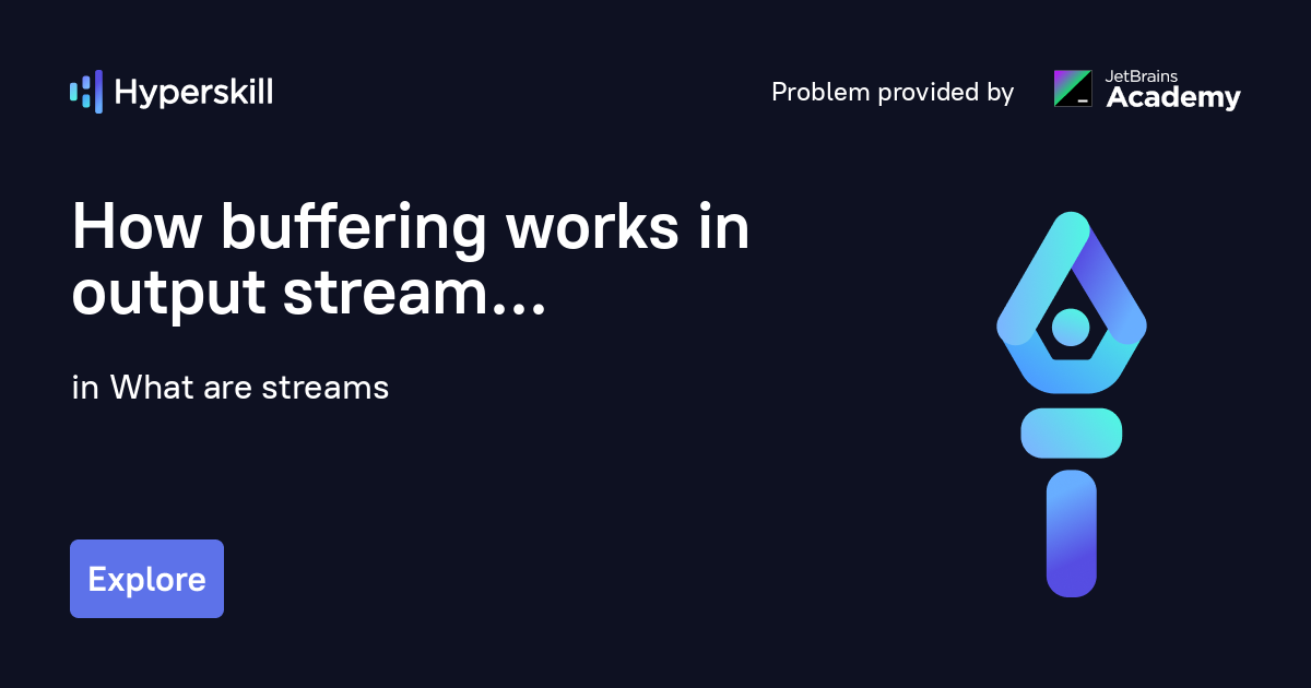 How buffering works in output stream · What are streams · Hyperskill