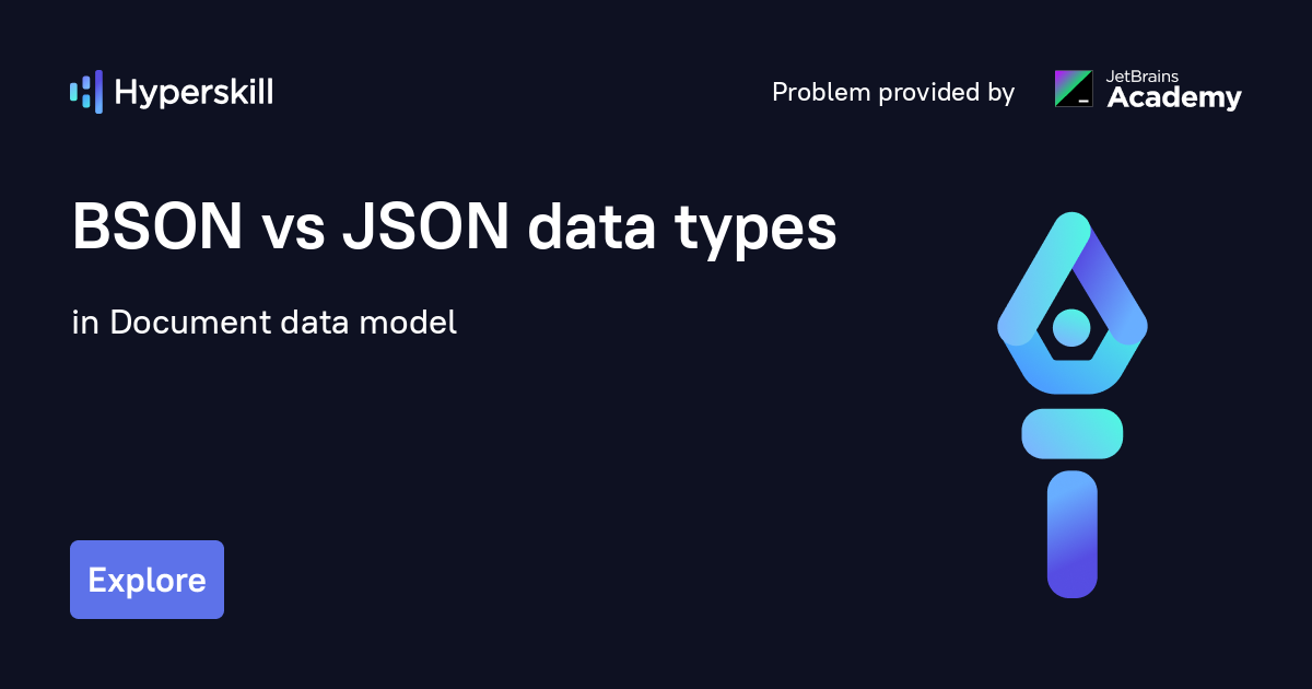 BSON Vs JSON Data Types · Document Data Model · Hyperskill