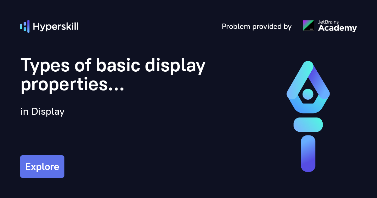Types of basic display properties · Display · Hyperskill