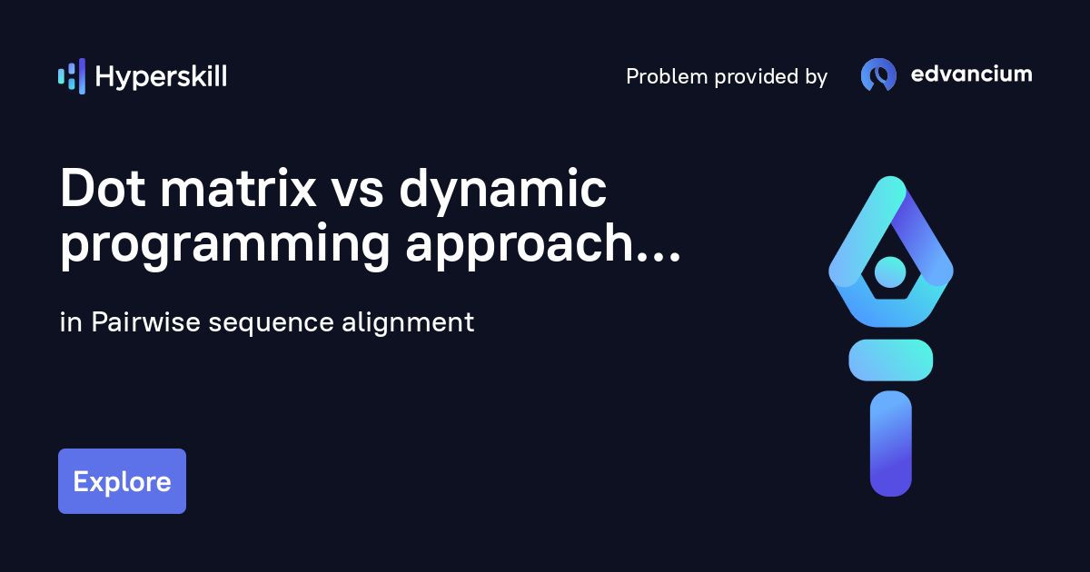 Dot matrix vs dynamic programming approach · Pairwise sequence
