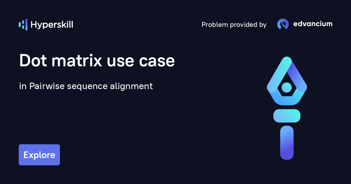 Dot matrix use case · Pairwise sequence alignment · Hyperskill