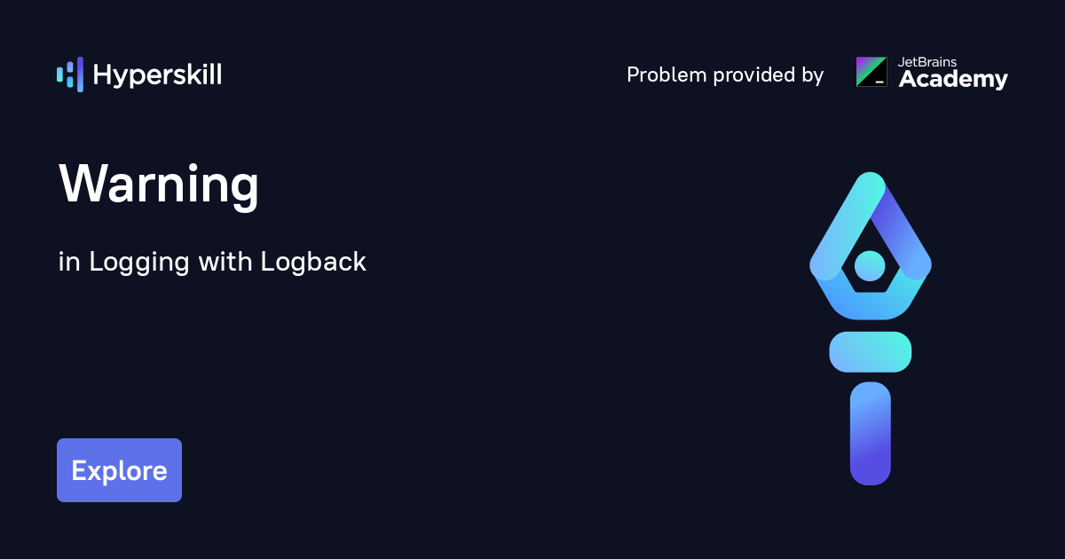 Warning · Logging with Logback · Hyperskill
