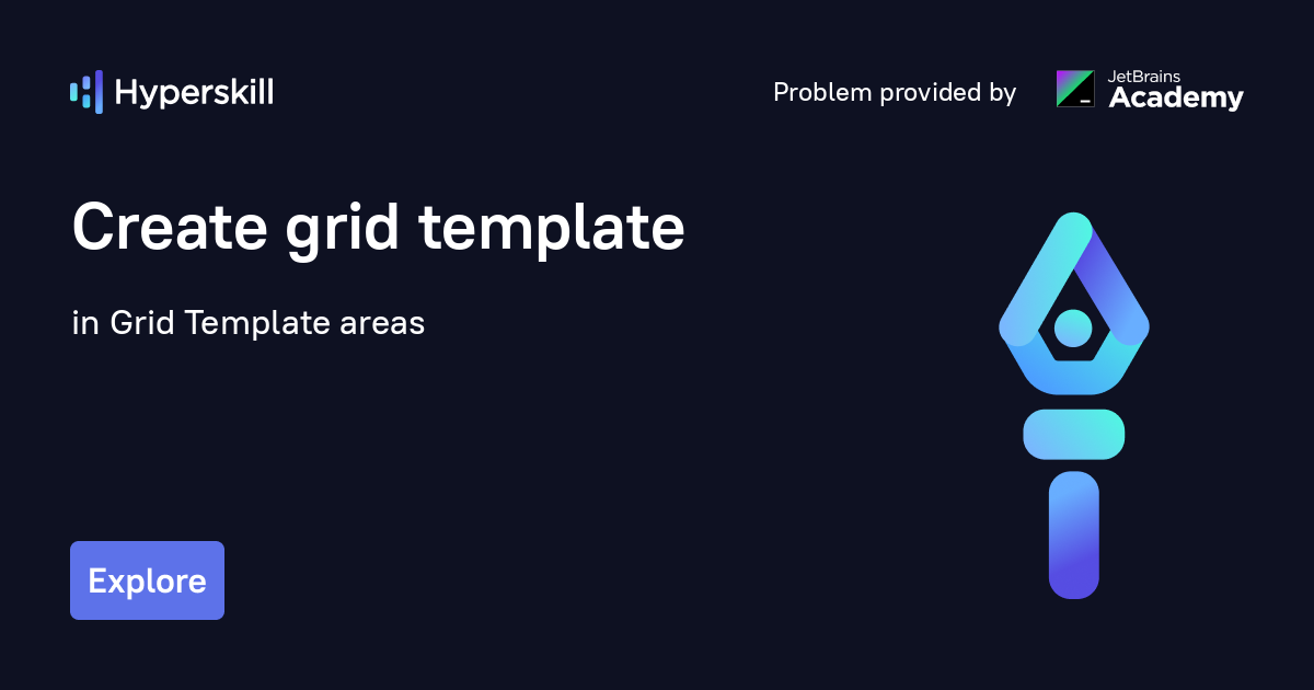 Create grid template · Grid Template areas · Hyperskill