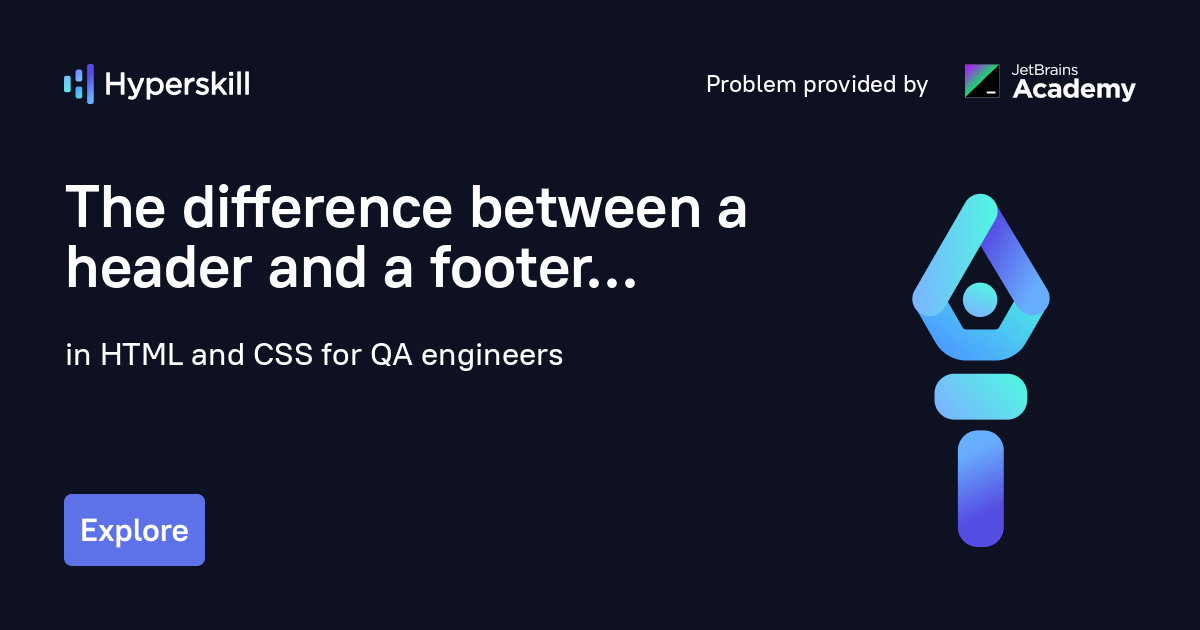 The difference between a header and a footer · HTML and CSS for QA