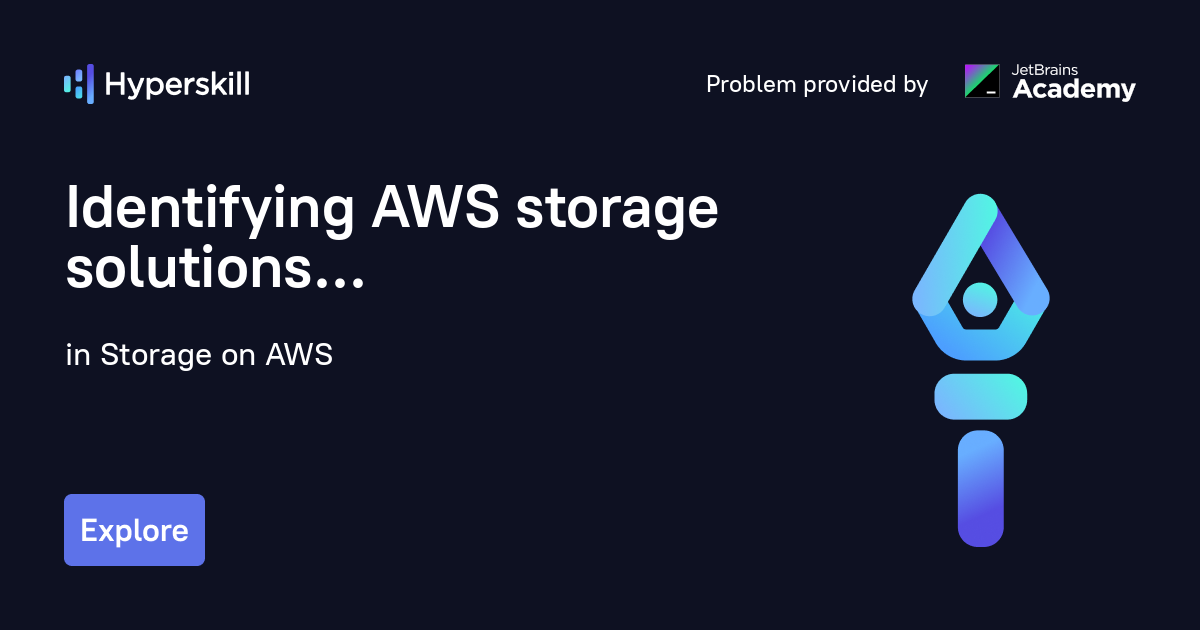 Identifying AWS storage solutions · Storage on AWS · Hyperskill