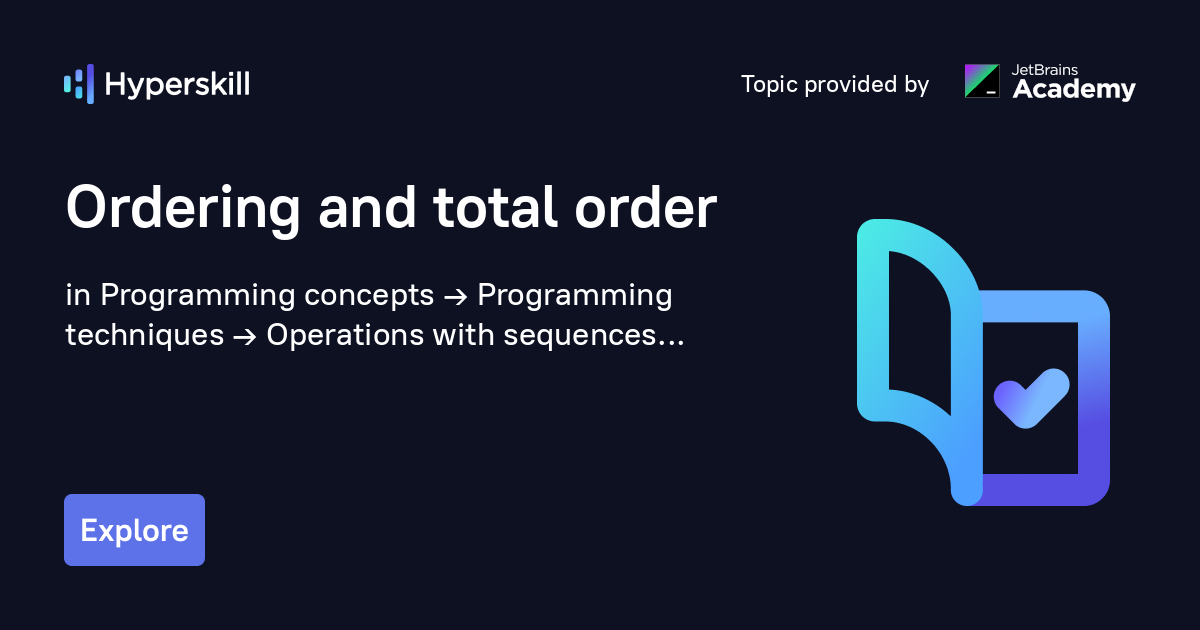 Ordering and total order · Hyperskill