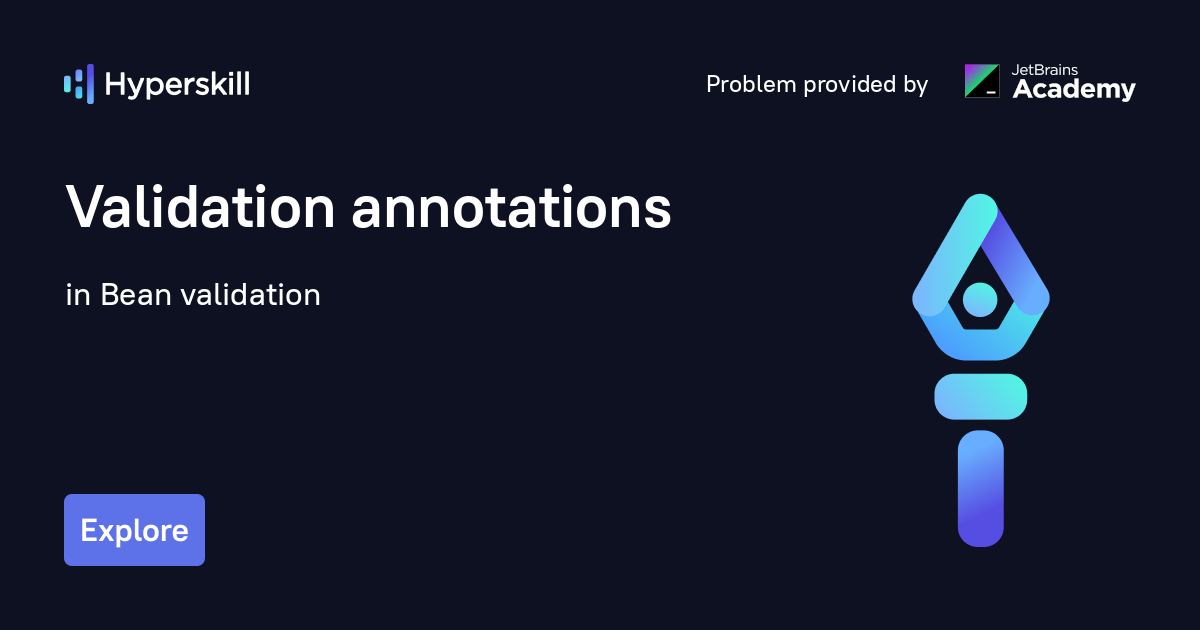 Validation Annotations · Bean Validation · Hyperskill